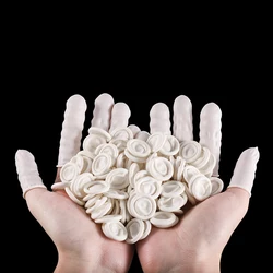 50/100 Pcs White Disposable Fingertips Protector Gloves Rubber Non-slip Finger Cover Cots For DIY Resin Mold Tool Supplies
