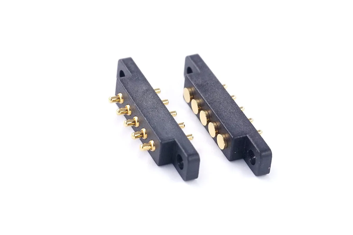 POGO PIN Frühling Pin Stecker 5P 2,54 Mm Männliche und Weibliche Buchse Plug-in-Board mit Schraube Loch installation