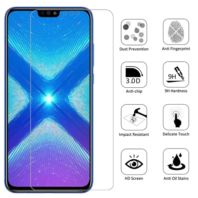 Vidrio Protector 9H para Huawei Honor 10 10i 10 Lite, Protector de pantalla templado para Honor 9 9X 8 8X 8A 8C 8S 8 Lite 20 20S