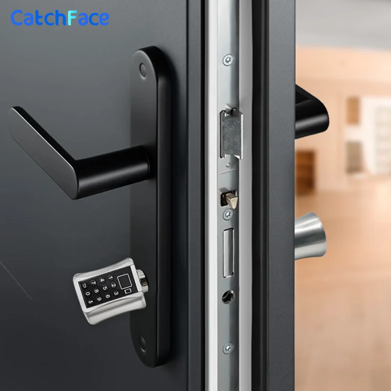 Smart  Cylinder Door Lock with Fingerprint Bluetooth Tuya APP Digital Code Keyless Lock for European Cylinder