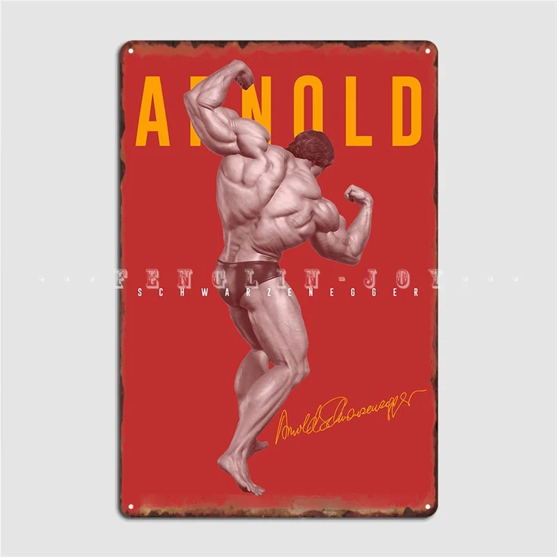 Arnold Schwarzenegger Gym Poster Metal Plaque Plaques Living Room Retro Cinema Kitchen Tin Sign Poster