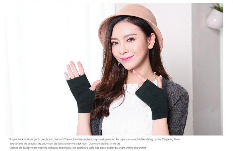 Nerz Kaschmir Herbst Winter Frauen Handschuhe Fingerlose Warme Waschbär Wolle Handschuh Handgelenk Länge Daumen Loch Handschuhe Koreanische Weibliche Schöne – Detail 28