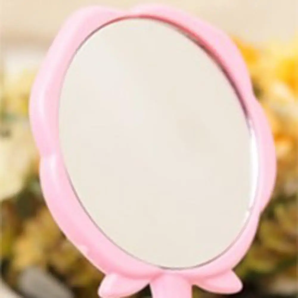 Women Classical Rose Style Portable Handle Cosmetic Mirror Girls Round Shaped Toilet Glass Makeup Mirrors 233