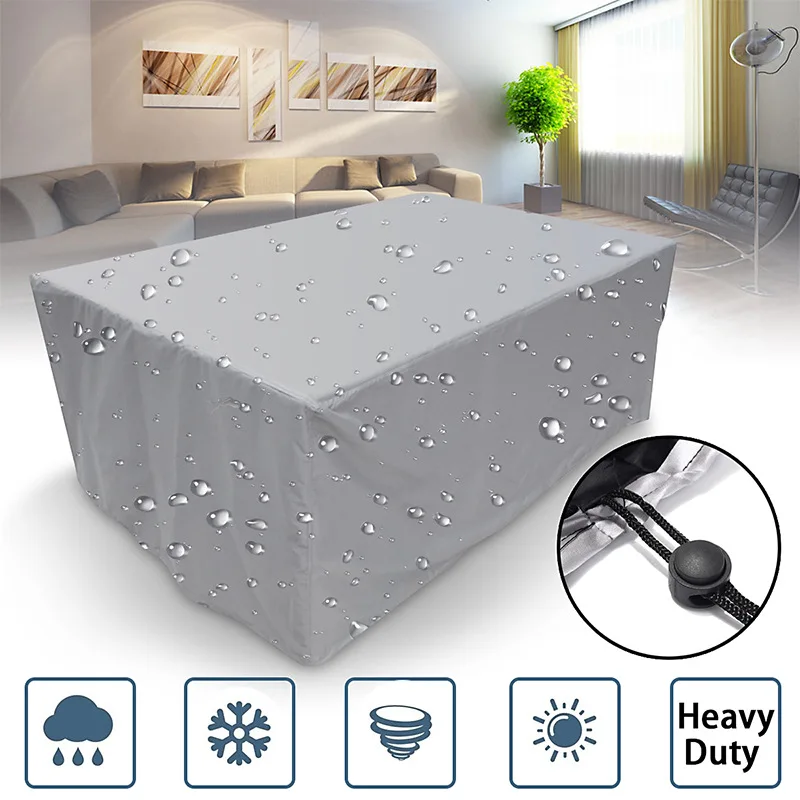 

115 Size Outdoor Garden Furniture Waterproof Cover Windproof Dustproof Anti-UV Terrace Lawn Sofa Table Chair Protection Cover