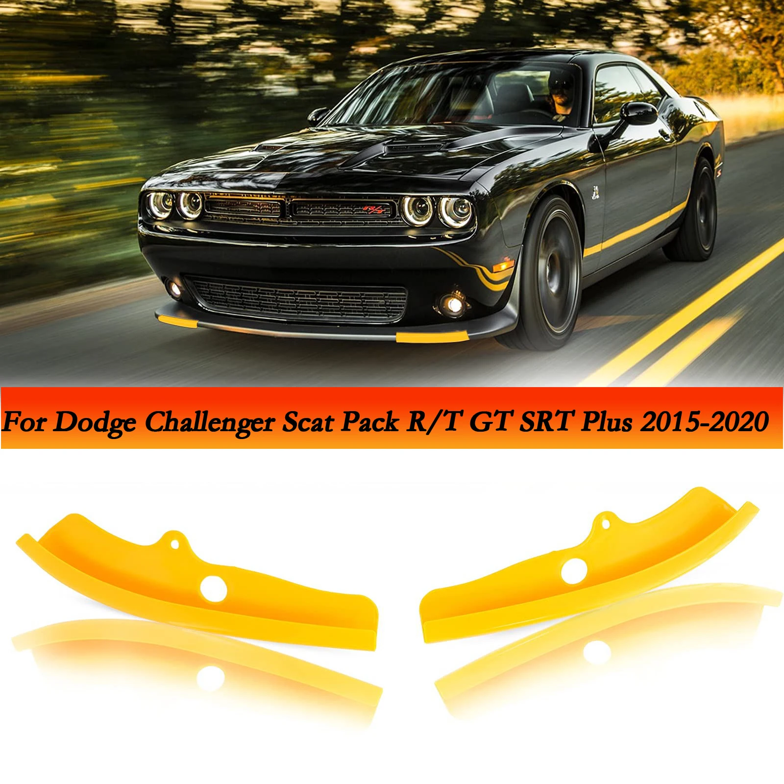 

Car Front Bumper Splitter Lip Spoiler Diffuser Guard Cover For Dodge Challenger R/T Scat Pack 2015-2017-2020 Car Protector