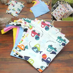 Baby 25*20cm Diaper Bag Infant Waterproof Reusable Wet Dry Bag Print Pocket Nappy Bag Travel Single Layer Diaper Bag With Zipper