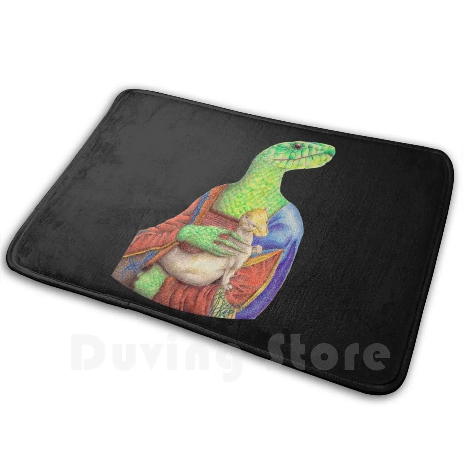 

The Evil Lady Of The Ermine Carpet Mat Rug Cushion Soft Non-Slip Ermine Snake Davinci Da Vinci Renaissance Reptile