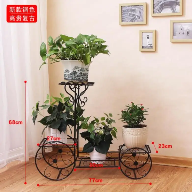 Stylish European Wrought Iron Flower Shelf MultiLayer Indoor Plant Display Elegant Living Room Pot Rack Floor Standing Design