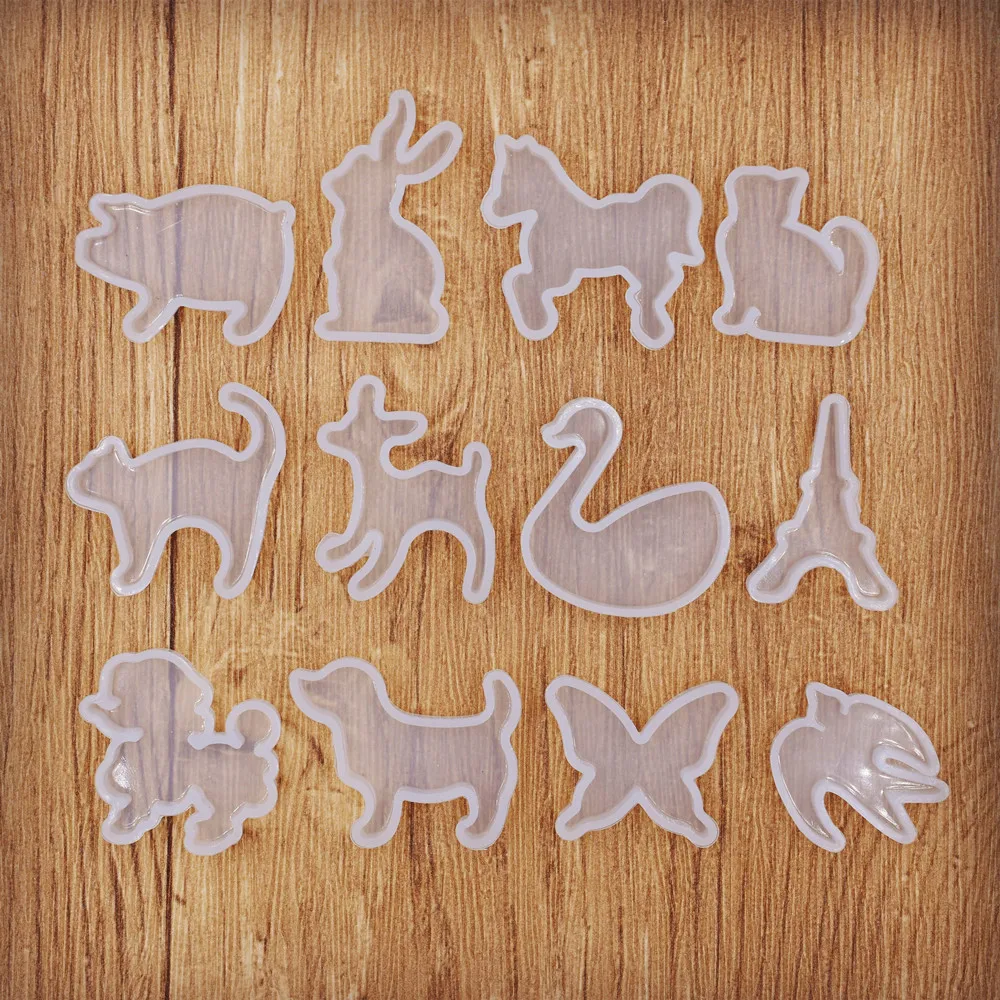 Silicone Mold lovely animal cat rabbit deer dolphin Resin Silicone Mould handmade DIY Jewelry Making epoxy resin molds