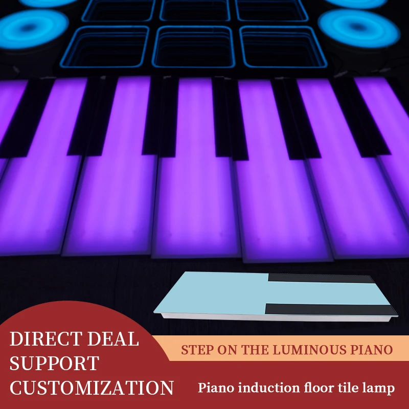 Piano LED Floor Tile Lamp 3D Dance Floor Luminescent Stage Floor Waterproof Led Floor Tile Lights for DJ Party Events