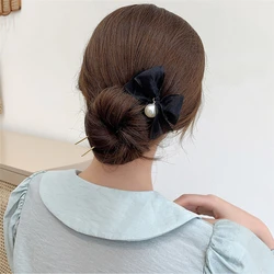 Women U Shaped Bowknot Pearl Hairpins Metal Barrette Clip Bridal Hair Jewelry Accessories Wedding Hairstyle Design Tools Gifts