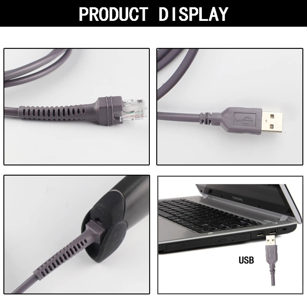 New 2M Data Usb Cable bar code Scanner For Symbol CBA-U01-S07ZAR LS2208 LS4208 DS6708 LS1203 barcode scanner Cable