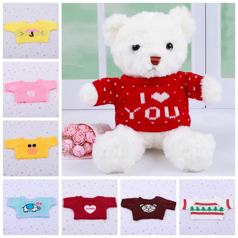 1 Pc 20-30cm Lovely Teddy Bear Doll Duck Sweater Bag Plush Doll Clothes Kawaii Doll Accessories For Kids Children Valentine Gift