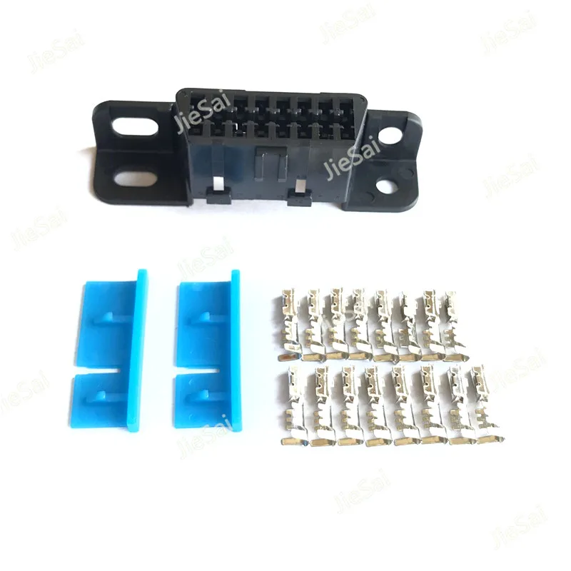 16pin Female Angle Connector 16 pin Obd2 Connector Obd Obd 2 Female Wire Sockets Connector Plug Obd Ii Adapter Diagnostic Tools