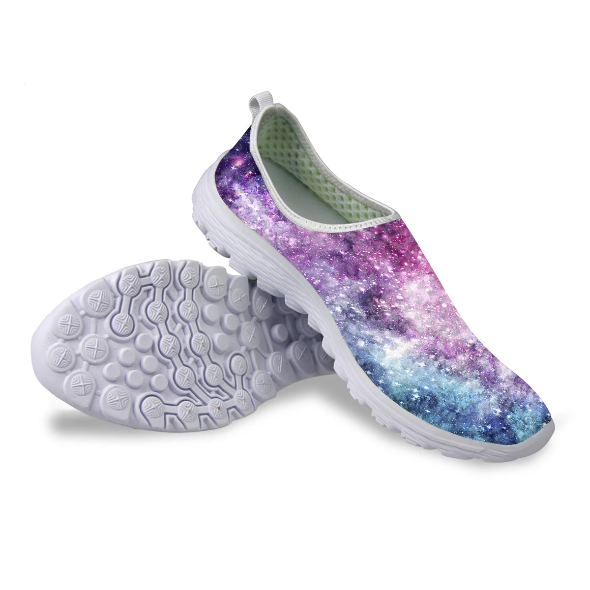 Pretty Galaxy Print Running Mesh Shoesfor Women Girls Loafers Colorful Pattern Zapatos De Mujer 2020 Spring Arrival