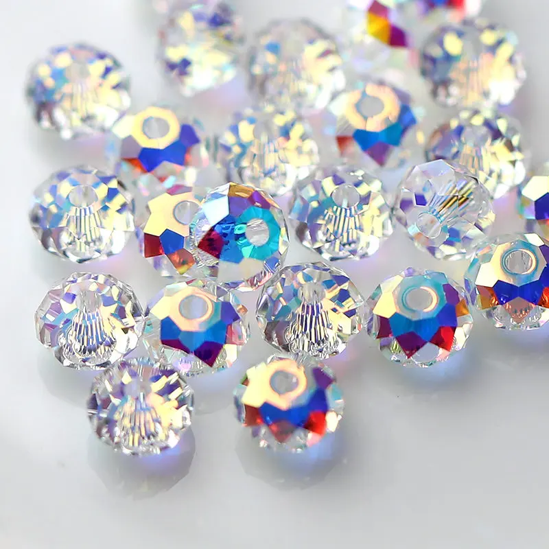 1 Pcs Austrian Crystal PRISMS  DIY Jewelry Accessories Flat Bead Bracelet Beautifully Decorated Gifts Glass Material  6MM