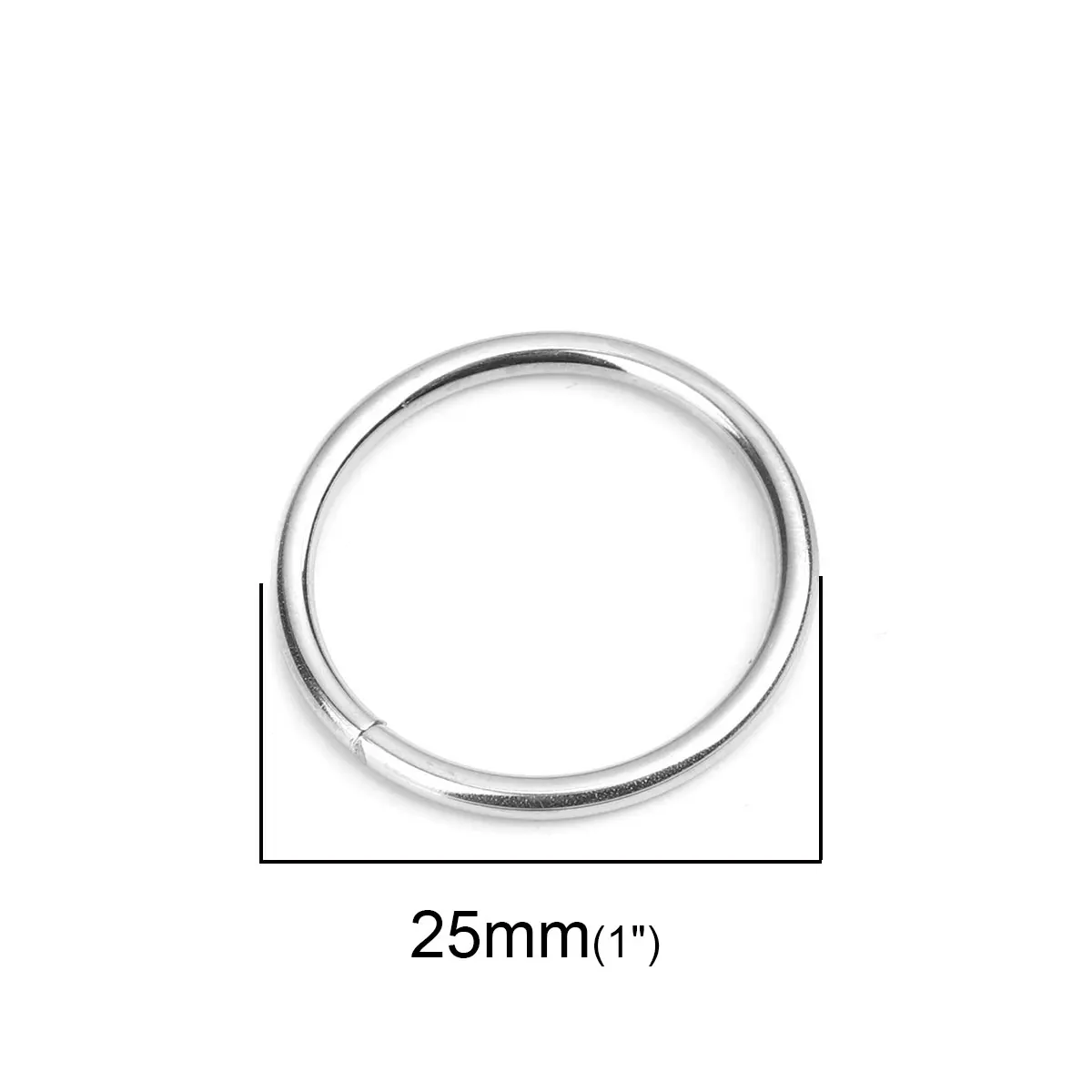 10 PCs 2mm 304 Stainless Steel Open Jump Rings Findings Circle Ring Silver Color 25mm Dia.for Jewelry Making Supplies Findings