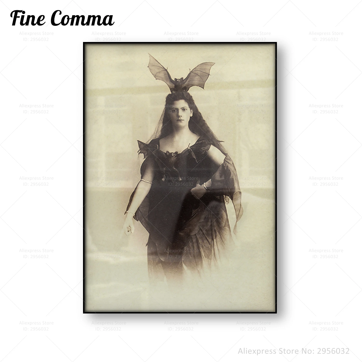 

The Vampire Queen Batgirl Vintage Poster Victorian Bat Custume Gothic Wall Art Canvas Print Old Photo Home Decor Wall Painting