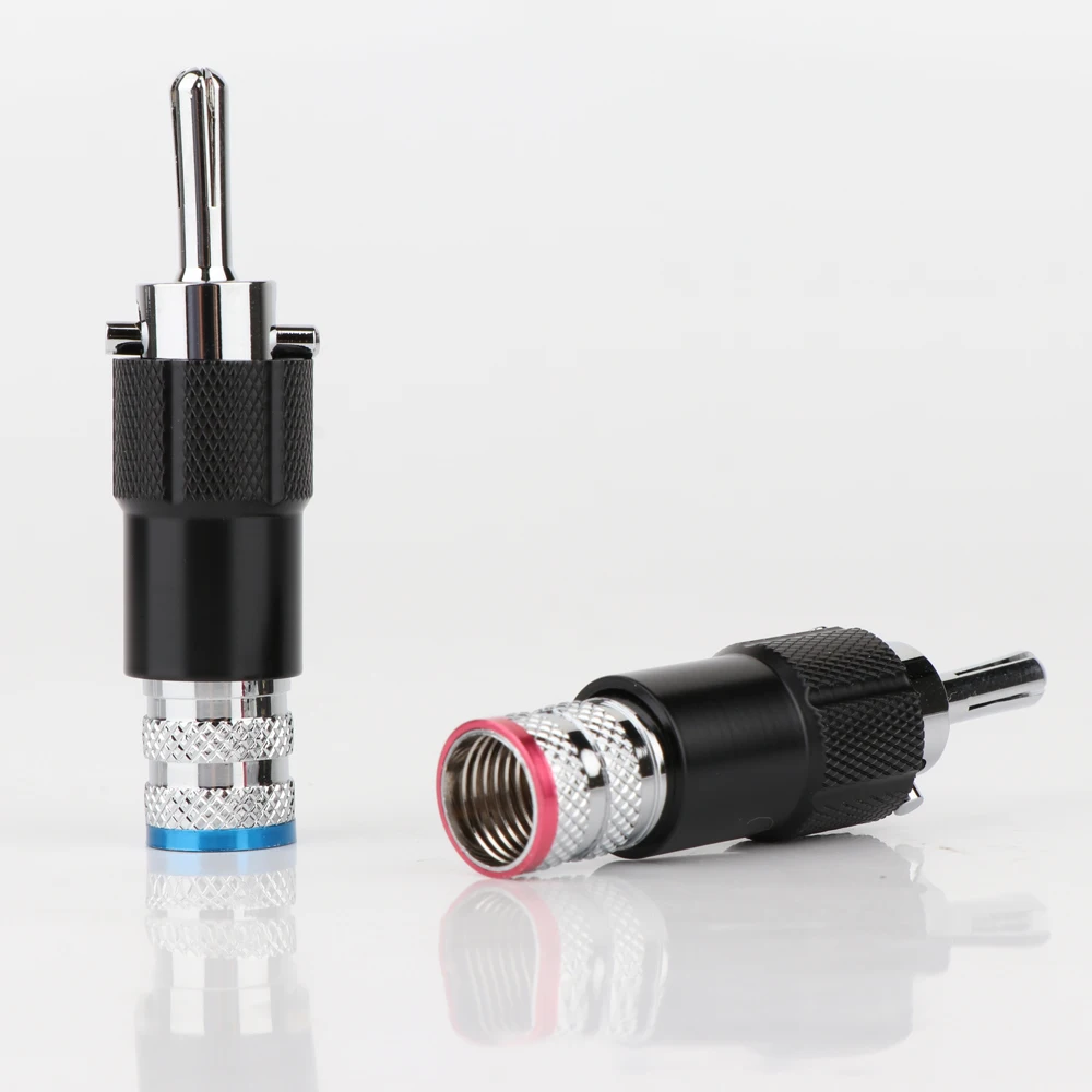 4pcs BA141Hi-end Rhodium Plated Audio Video Speaker Jack 8mm Self-locking Male Banana Plug speaker Interconnector cale connector