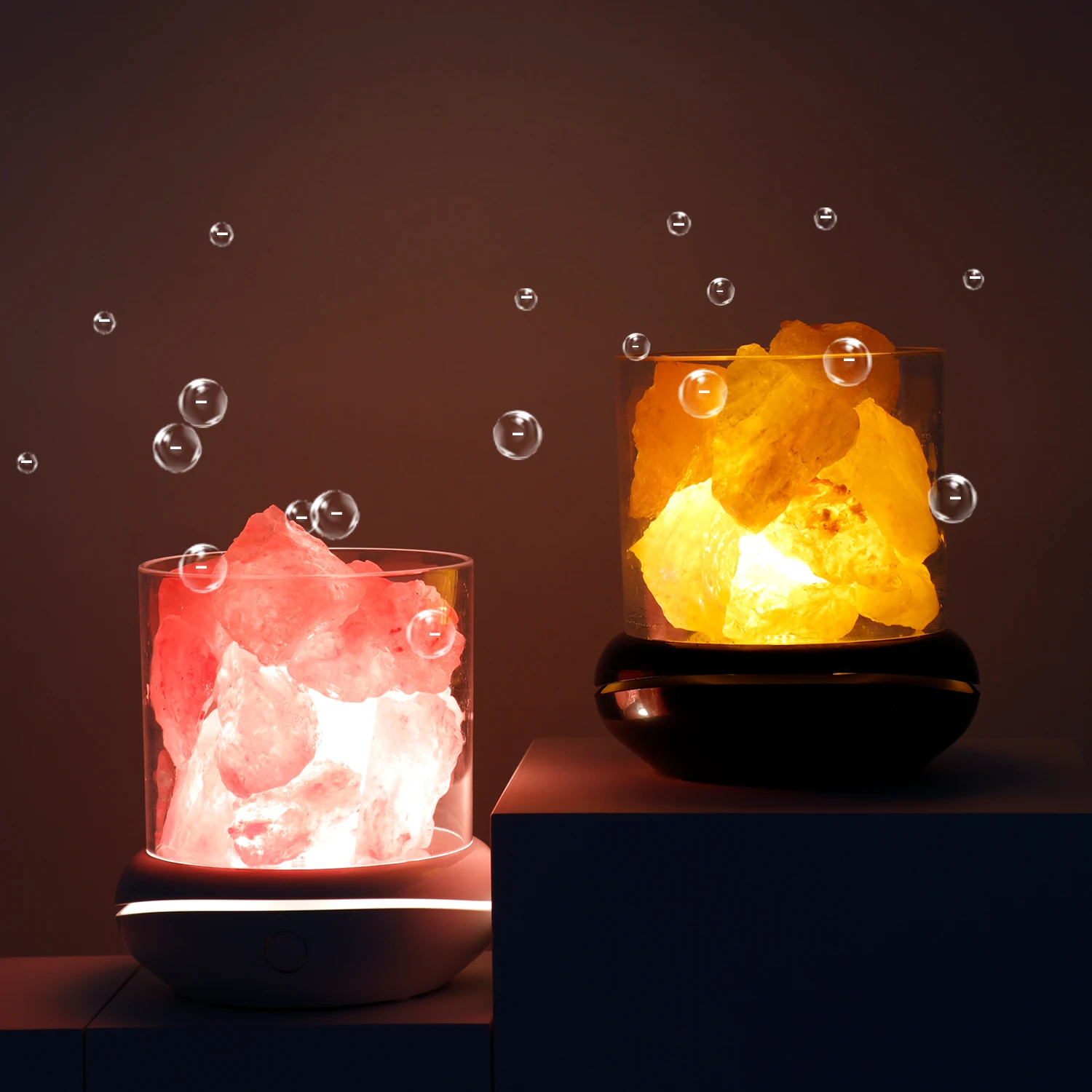 

USB Himalayan Salt Lamp Aromatherapy Crystal Salt Lamp Negative Ions Improve Air Quality Colorful LED Night Lamp for Bedroom