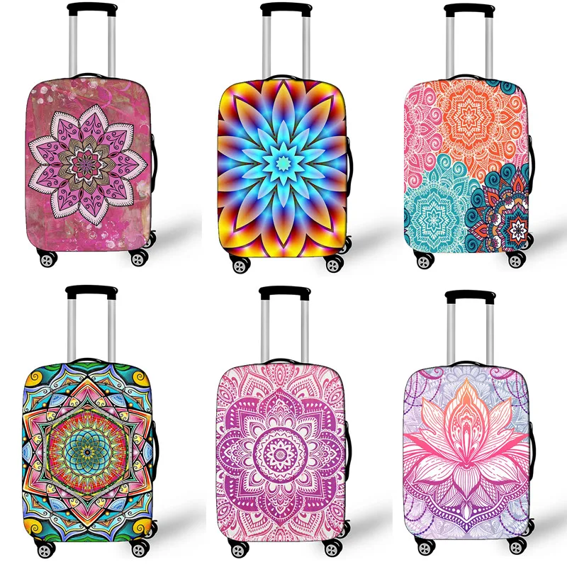 Beautiful Mandala Flower Leather Luggage Cover High-capacity Elastic Dust Cover Printing Hand-carry  Suitcase Cover Gift