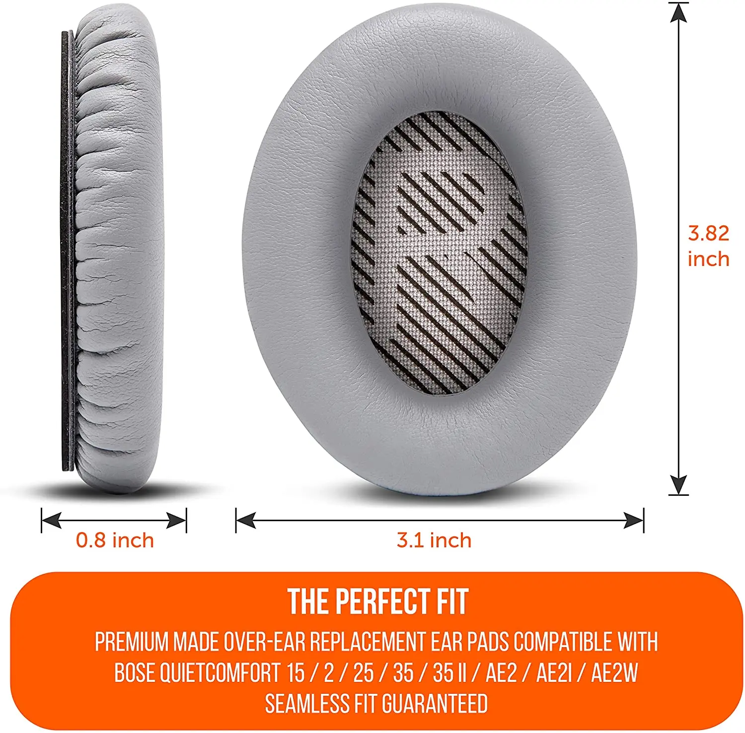 Bose-وسادات أذن بديلة محسّنة لسماعات الرأس Bose QC35 و QC35ii (quiet comfort 35) والجلود أكثر نعومة ، رغوة الذاكرة الفاخرة