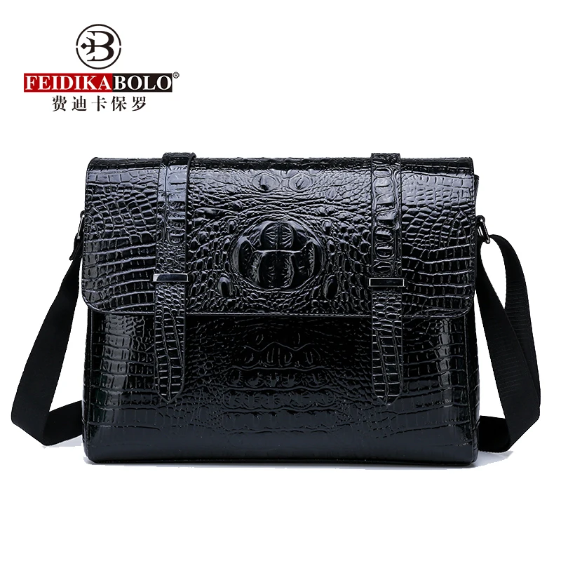 

Alligator Pattern Leather Man Briefcase Messenger Bag Business Documents Men's Shoulder Bag Business Casual Crossbody Bag