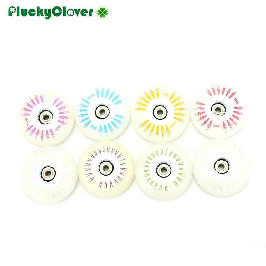 8pcs Flash Roller Inline Wheel 90A 60mm 64mm 68mm 70mm wheel SEBA Skate LED Light Roller Freestyle Slalom Patines Flashing Wheel