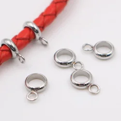 20pcs Gold Stainless Steel Pendant Connector Charms Bail Beads Bracelet Making Larger Hole Spacer Beads for Necklace DIY Jewelry