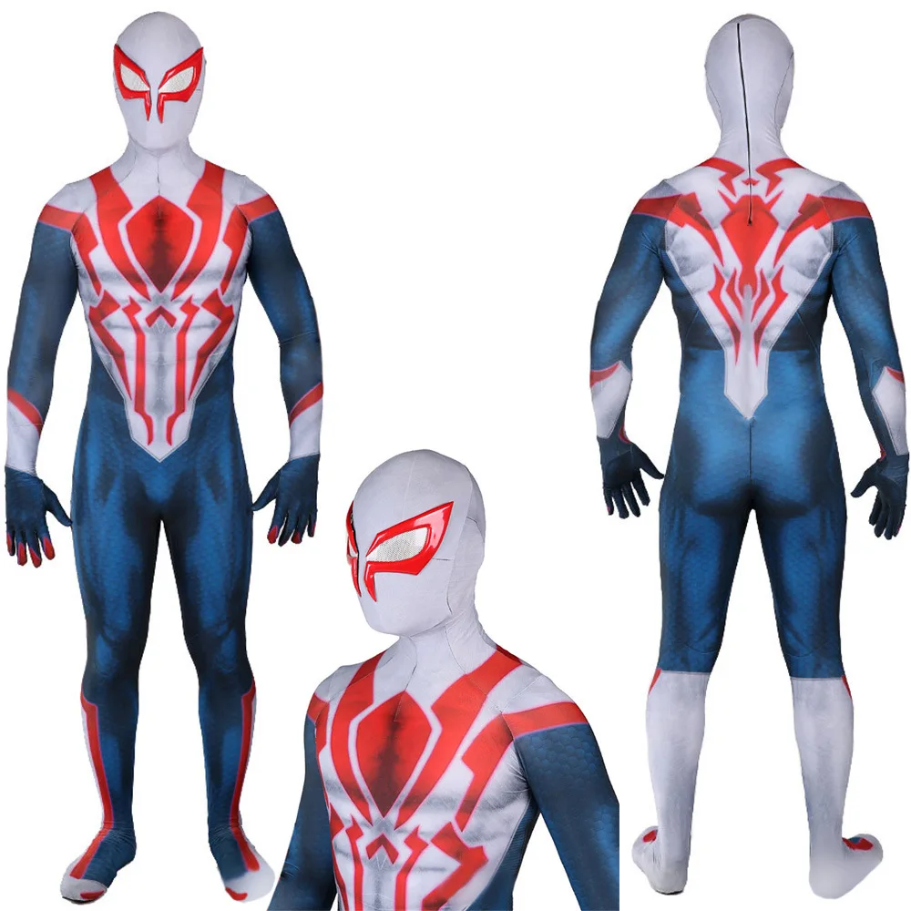 

2099 Spiderman Miguel O'Hara Cosplay Costume Spandex Superhero Zentai Halloween Costumes Spidey 2099 Miguel O'Hara Bodysuit