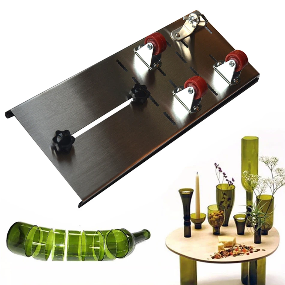 

Glass Bottle Cutter Cutting Thickness 3-10mm Aluminum Alloy Better Cutting Control Create Glass Sculptures