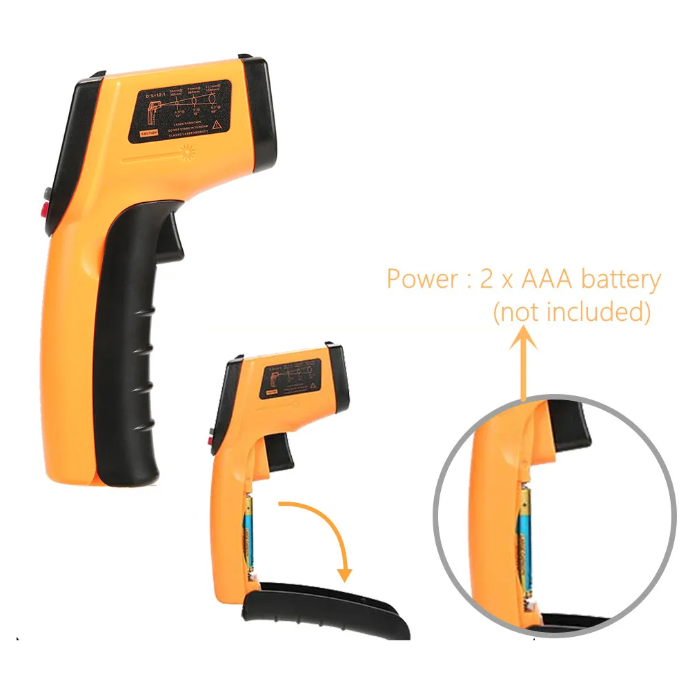 GM320 Infrared Thermometer Digital Pyrometer Non-Contact Laser -50~400 ℃ IR Laser Temp Meter Industrial Pyrometer Point Gun 40%