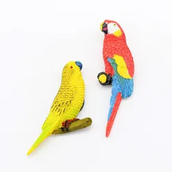 Simulation of parrot fridge magnet bird 3D magnetic refrigerator stickers for home decoration refrigerator magnets Creative gift