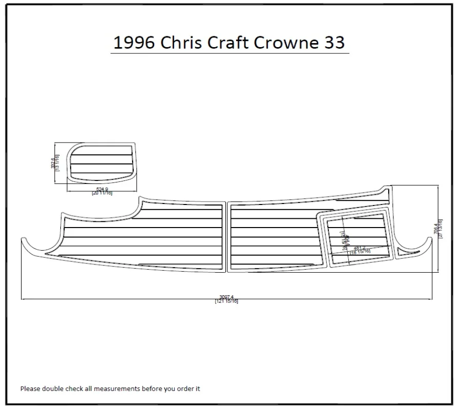 

1996 Chris Craft Crowne 33 Swim Platform Pad Boat EVA Teak Decking 1/4" 6mm