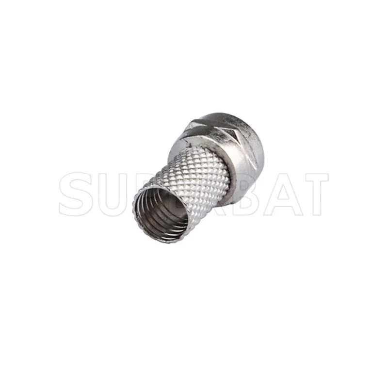 Superbat 10pcs 75 ohm Connector F twist-on Male Zinc Alloy RF Coaxial Connector for Cable RG6