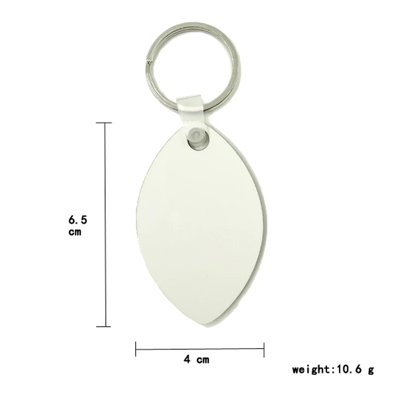 100Pcs/Lot Wholesale Diy Fashion Sublimation Key Chain Wooden Key Rings  White Blank MDF  For Heat Press