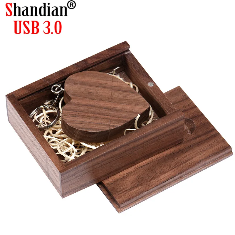 

Флеш-накопитель SHANDIAN с деревянным сердцем, USB 3,0, 32 ГБ, 16 ГБ, 8 Гб