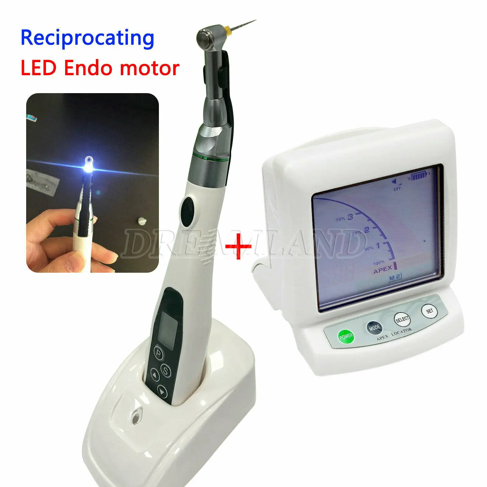 

Dental Wireless LED Endodontic Endo Motor 16:1 Contra Angle Root Canal Treatment+Apex Locator Root Canal Finder