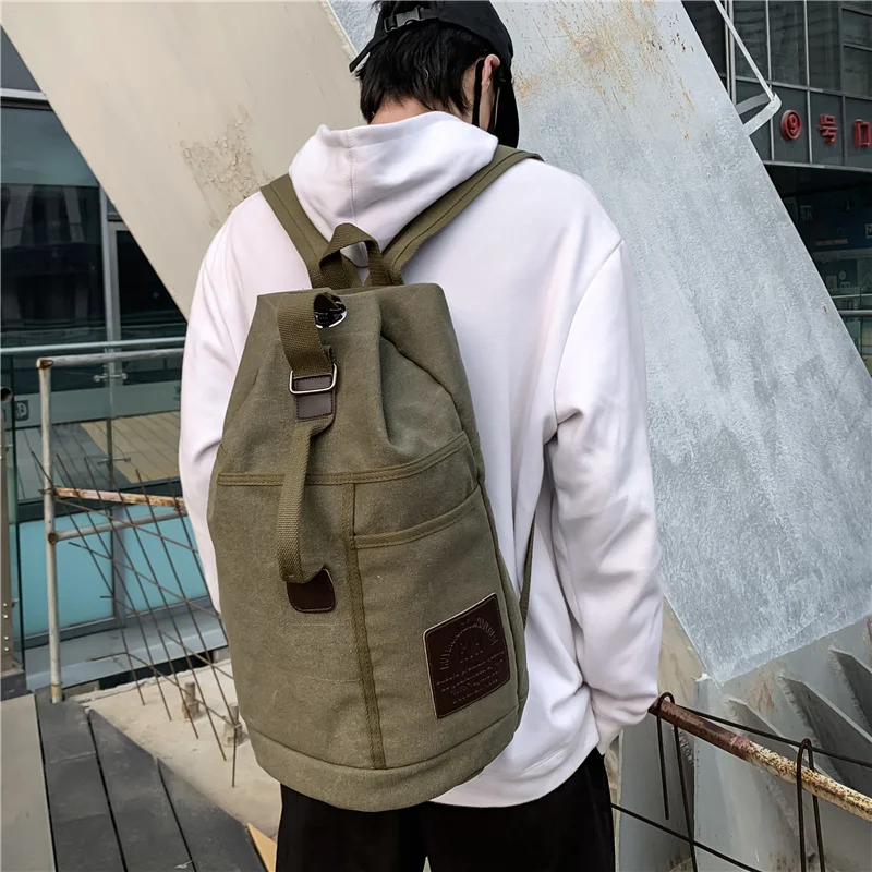 Sport Large Capacity Travel Backpacks Male Luggage Canvas Bucket Shoulder Bag Man Hiking Duffle Bags Men Rucksack Outdoor