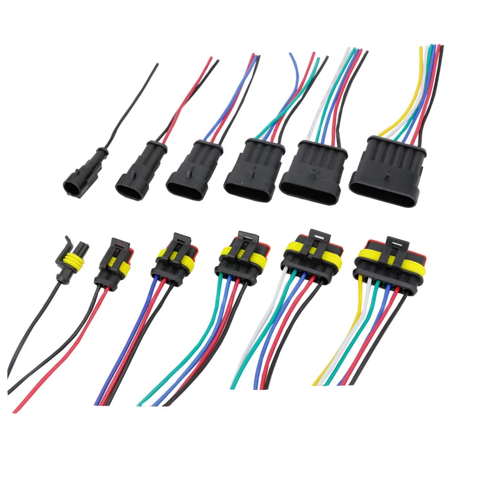 1 Set  1/2/3/4/5/6 Pin Way Waterproof Electrical Auto Connector Male Female Plug with Wire Cable harness for Car Motorcycle