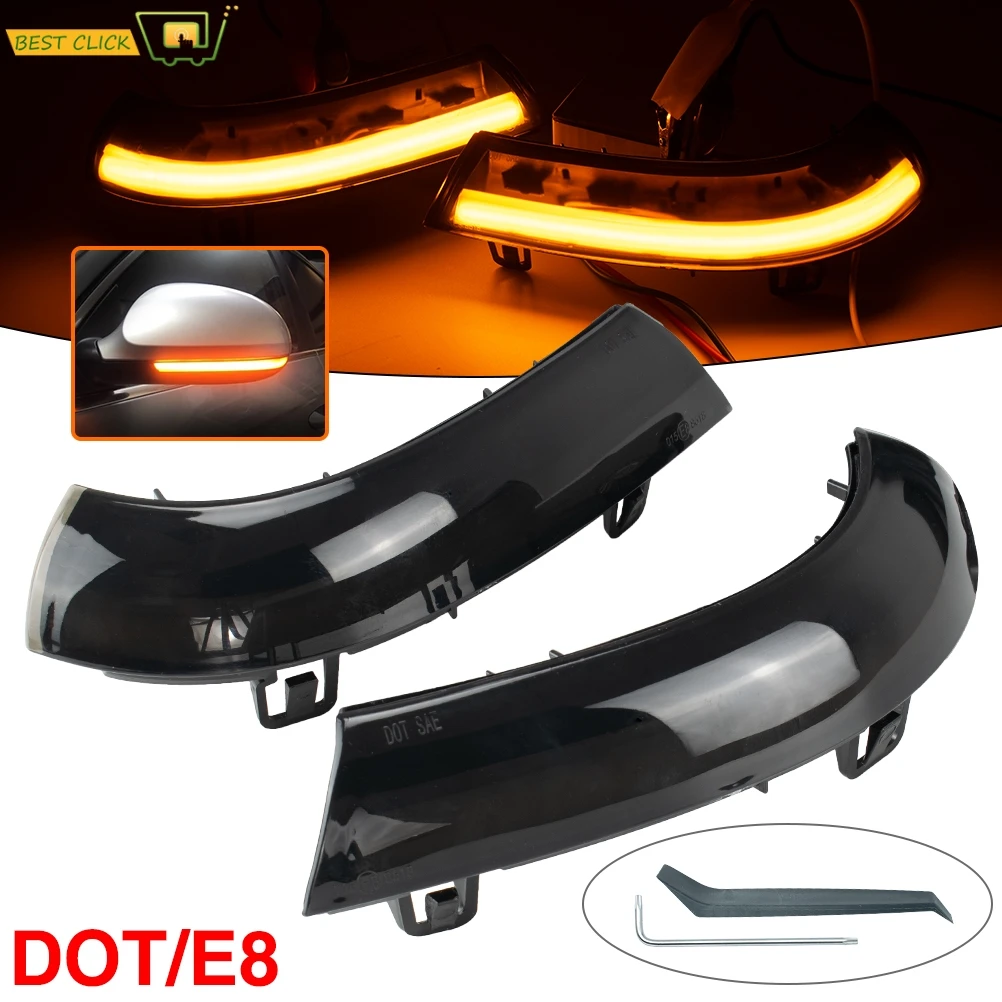 2PC Car LED Lights Rearview Mirror Indicator Blinker Repeater Light For VW Golf GTI 5 Passat 5.5 6 Dynamic Turn Signal Lamp