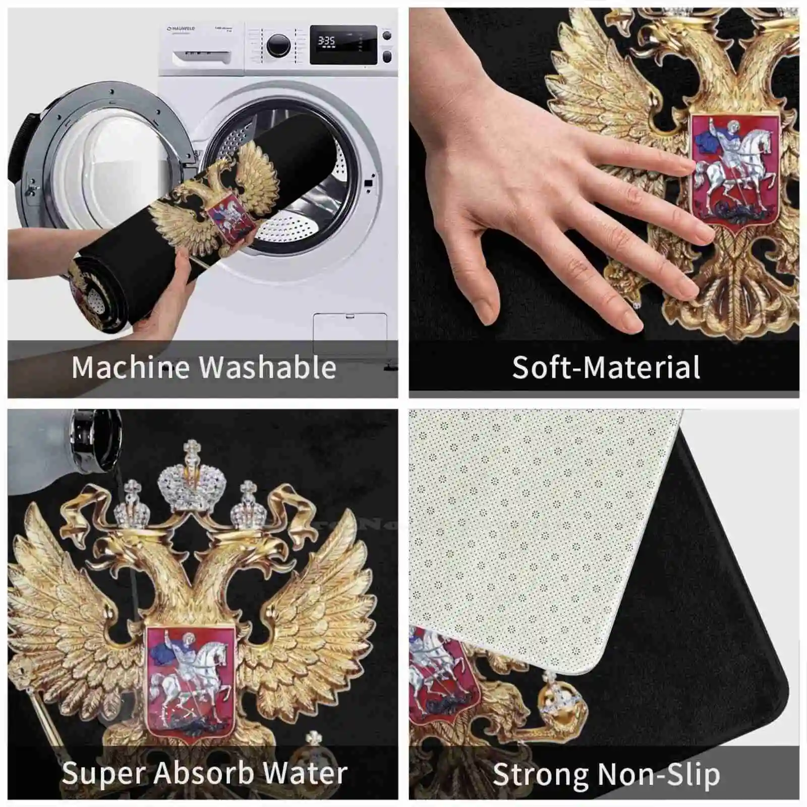 Russian Coat Of Arms | Soft Cushion Home Carpet Door Mat Car Rug Soccer Russia Hypnotzd Music Copa Do Mundo 2018 Futebol