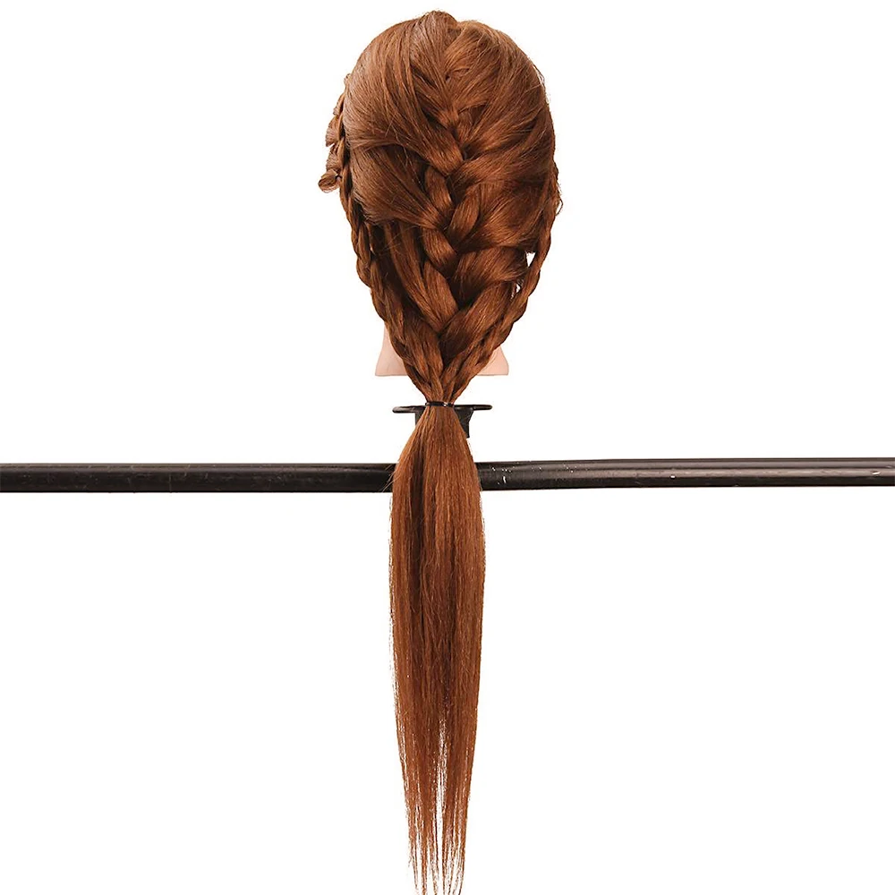 Cabeça de manequim feminina de 31.5 '', com cabelo sintético, bonecas para cabeleireiros, penteados de manequim, cabeça de treinamento de estilo de cabeleireiro