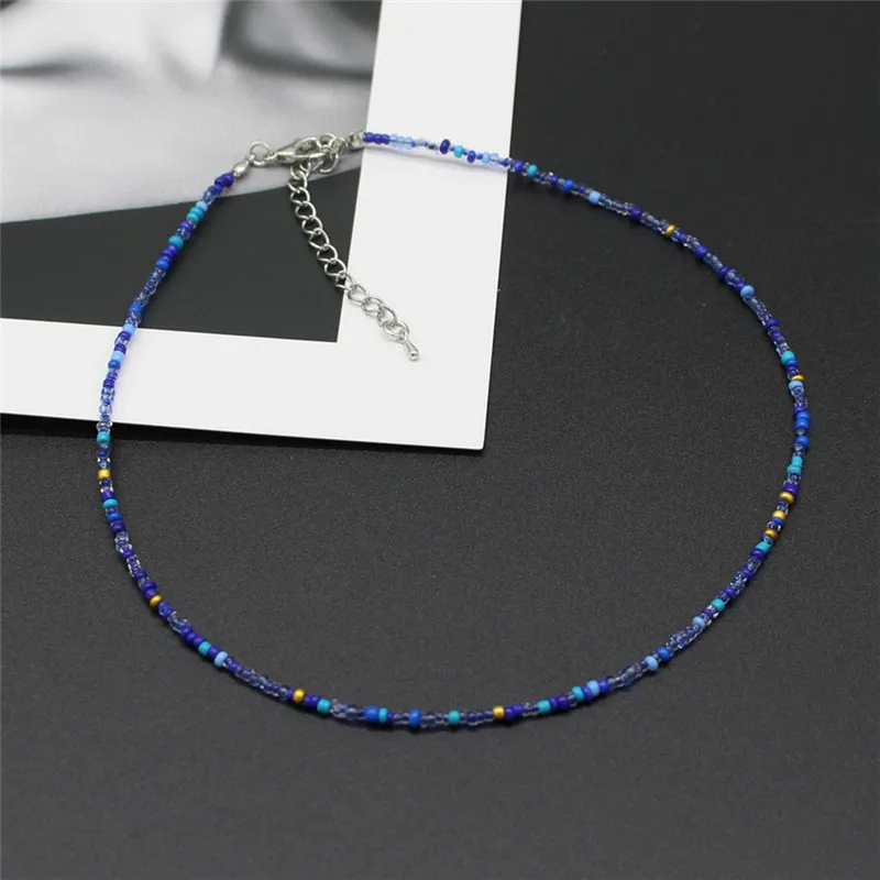Neue Koreanische Süße Bunte Colliers Kragen Boho Samen Perlen Schlüsselbein Halsketten für Frauen Mädchen Trendy Schmuck – Detail 10