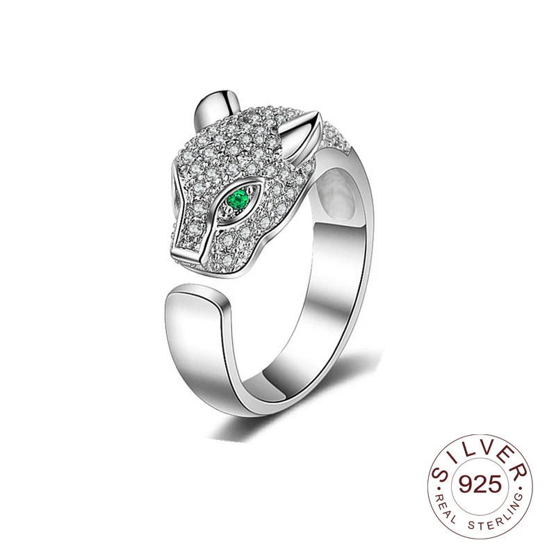 Women's 925 Sterling Silver Minimalist Zircon Animal Line Ring