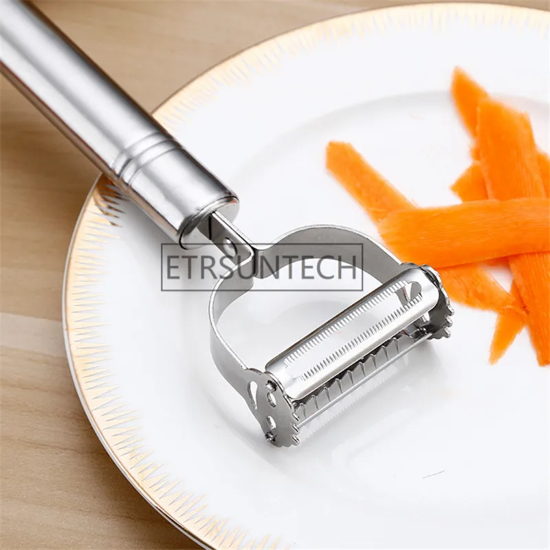 100pcs Stainless Steel Multi-function Vegetable Peeler Shredding Potato Carrot Double Planing Grater Kitchen Tool cyq031