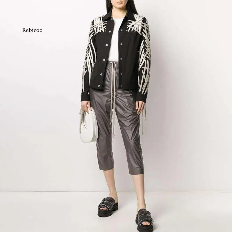 

Autumn New Fashion Jacket Dark Three-Dimensional Straps Single-Breasted Design Contrast Jacket