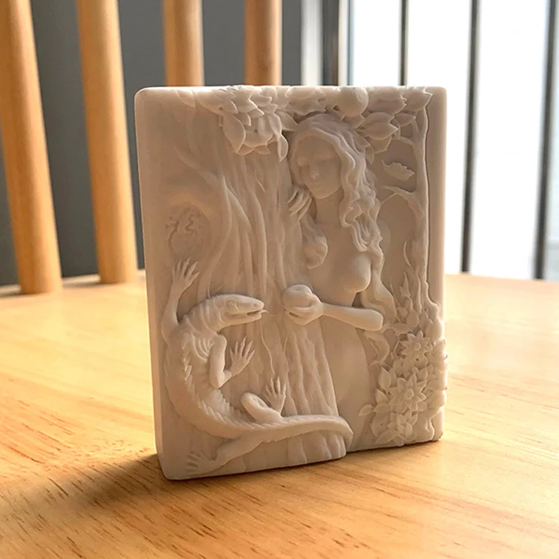 Bible handmade soap silicone mold eve stole forbidden fruit aromatherapy plaster mold candle mold Christ Eve, virgin Mary son