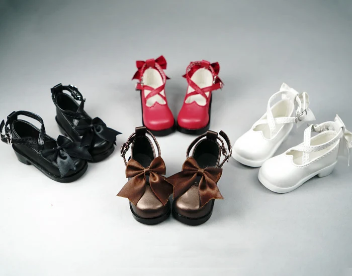 

1/4 1/3 scale BJD SD doll Bowknot Princess leather shoes for MSD SD13 girl doll accessories . not include doll and other C0599