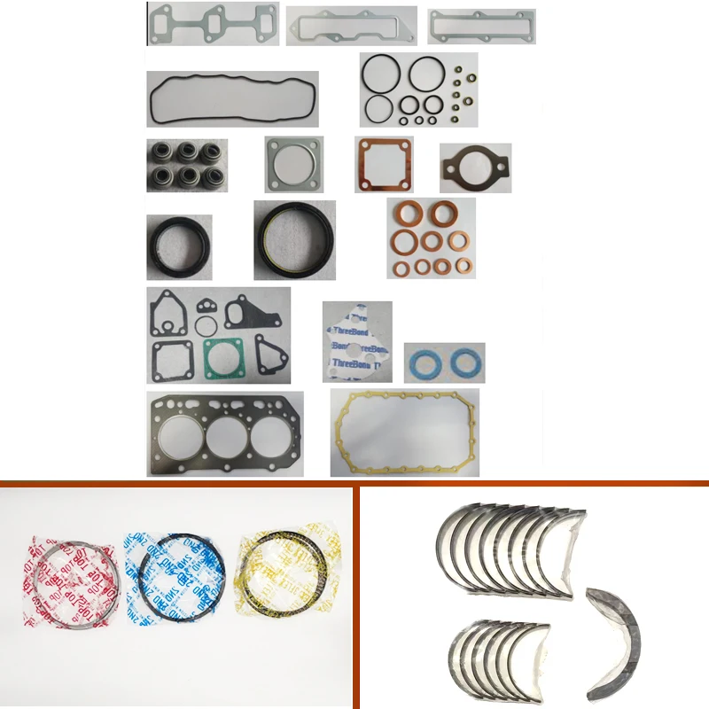 Engine Full gasket set kit crankshaft connecting rod bearing piston ring for Yanmar 3D84-2 3TN84 3TNA84